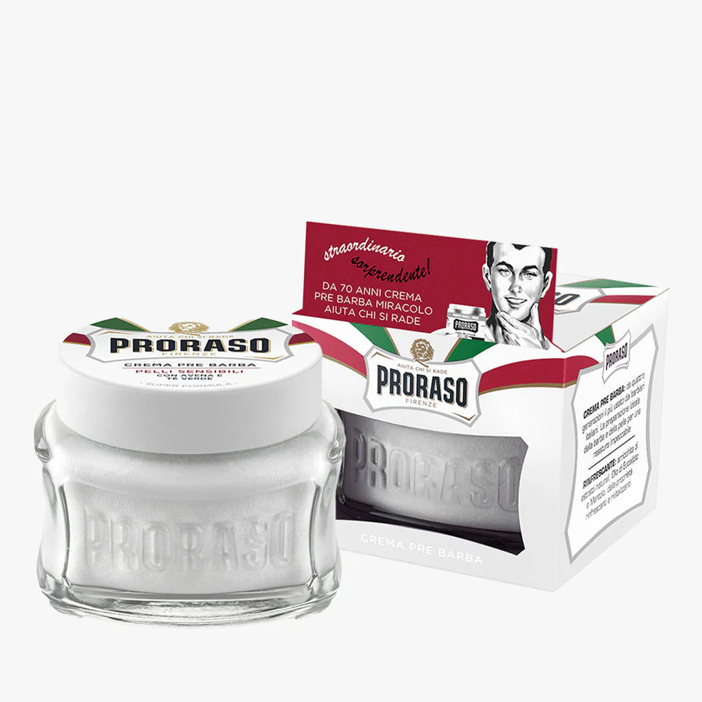 PRORASO PRESHAVE CREAM WHITE SENSITIVE 100ML (3.6OZ)
