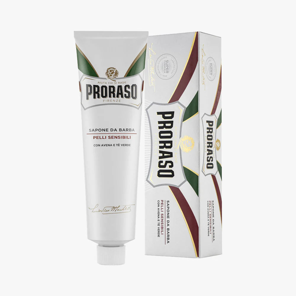 PRORASO SHAVING CREAM WHITE SENSITIVE TUBE 150ML (5.2OZ)