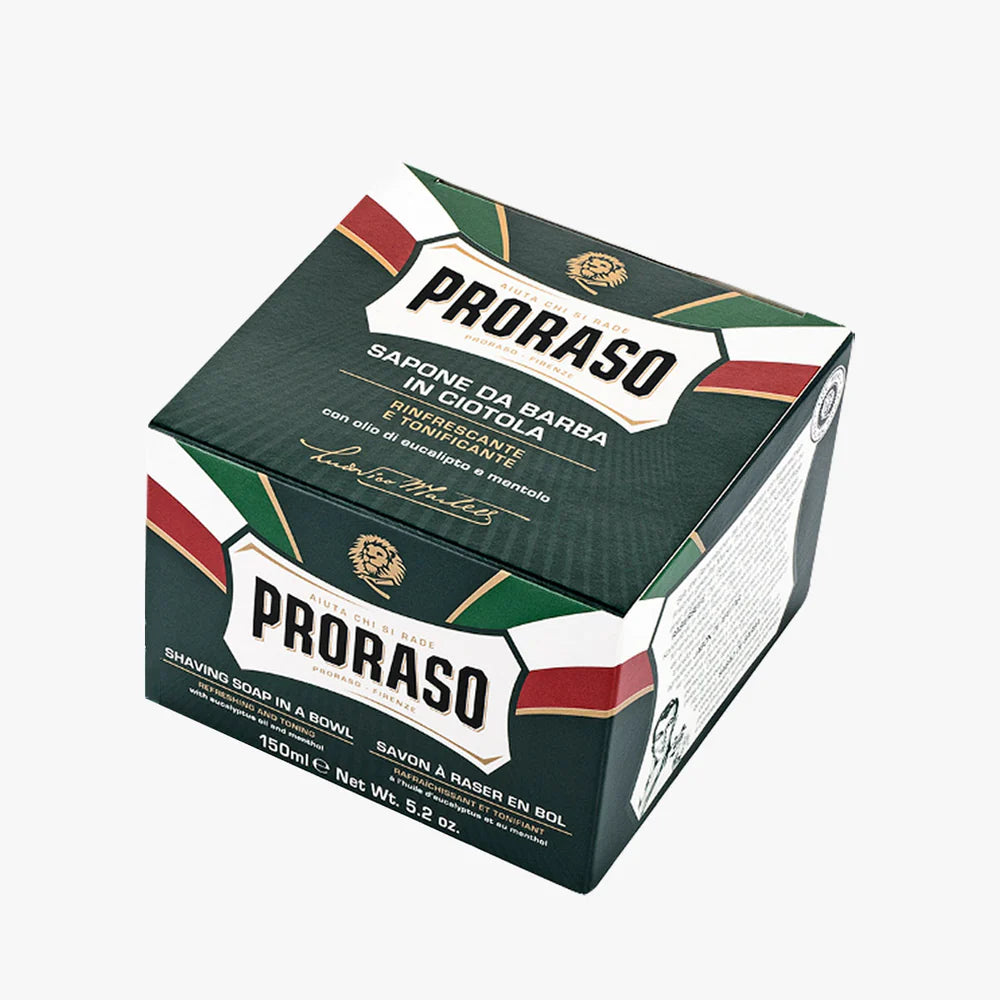 PRORASO SHAVING SOAP GREEN REFRESH TIEGEL 150ML (5.2OZ)