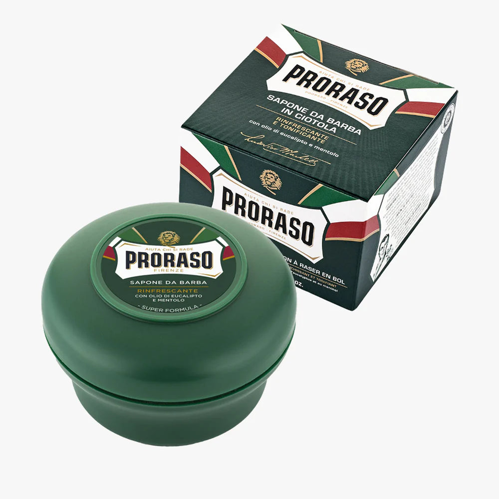 PRORASO SHAVING SOAP GREEN REFRESH TIEGEL 150ML (5.2OZ)